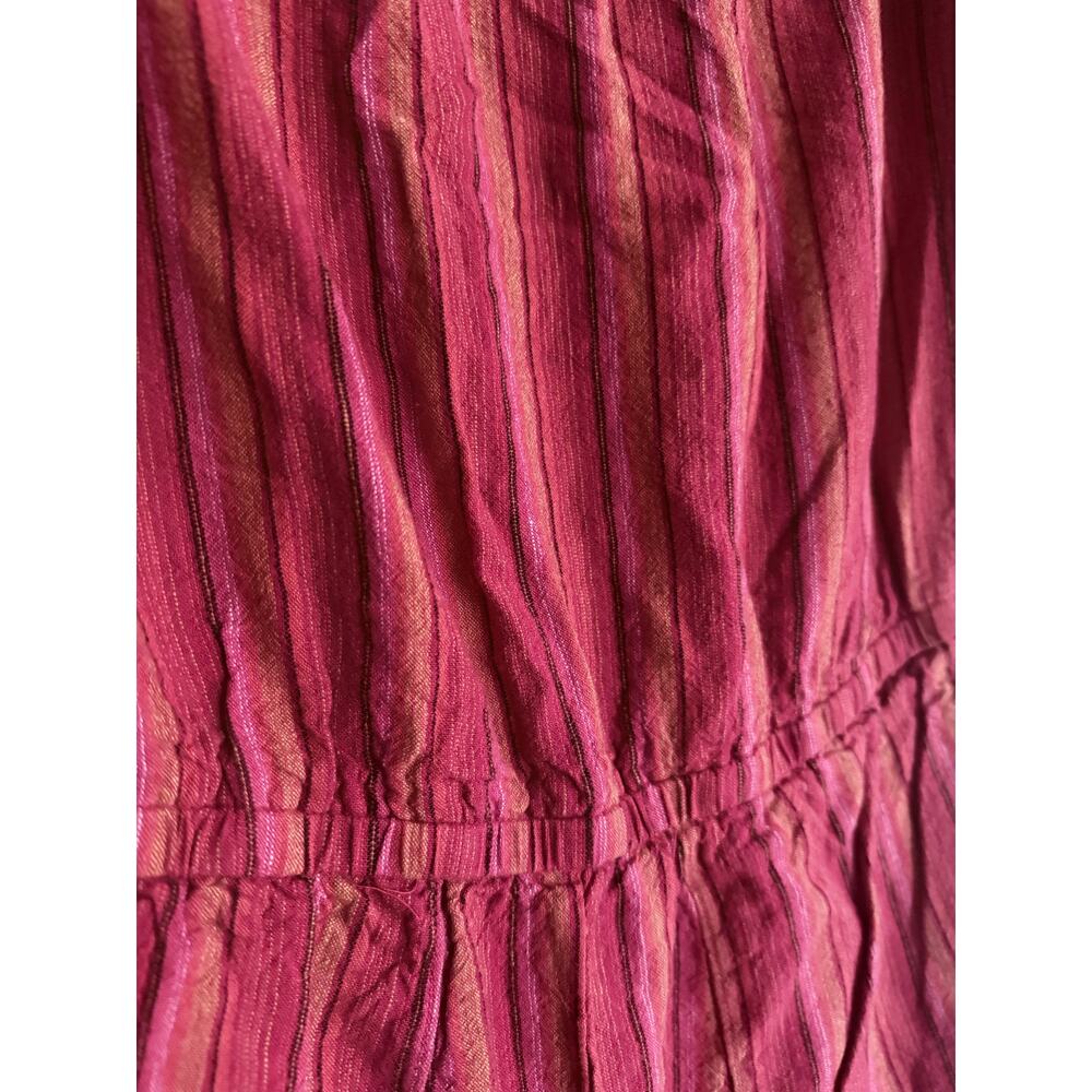 DREW Anthro red magenta split leg striped linen Emerson strapless jumpsuit - Picture 8 of 9
